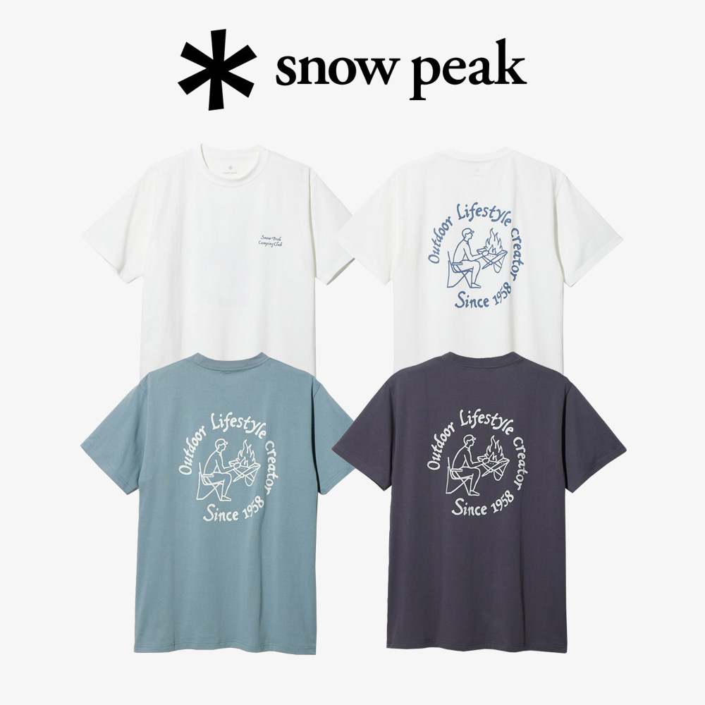 스노우피크 어패럴 Snow Peak 캠핑 클럽 티셔츠 (TS-23AU002) 반팔티